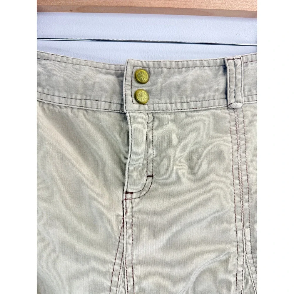 Athleta Khaki Corduroy A Line Flare Skirt Womens No Size Tag Boho Festival Comfy